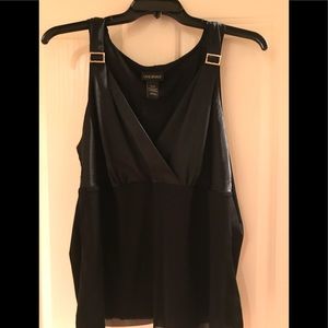 Black satin and rhinestone tank
